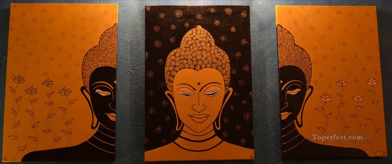 Buddha in orange Buddhism Oil Paintings